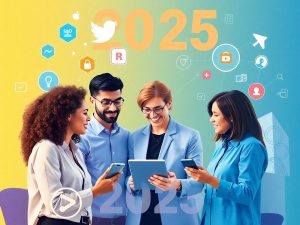 Profesioniști în marketing digital colaborând într-un mediu modern.