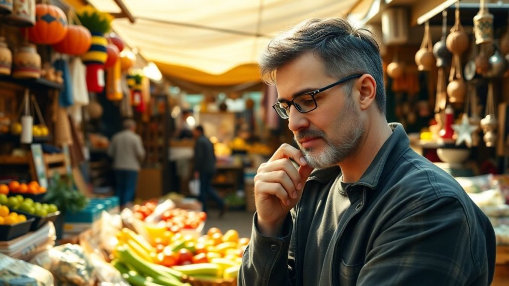 Piață românească plină de viață cu oportunități de afaceri.